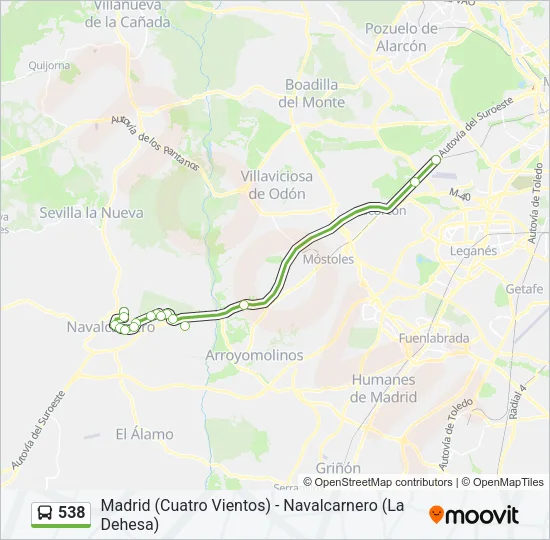 538 Bus Line Map