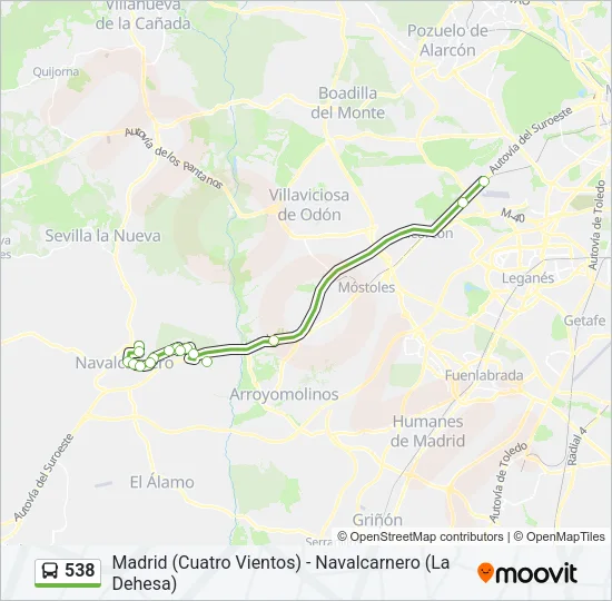 538 Bus Line Map