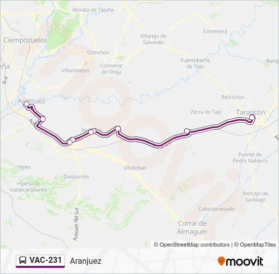 VAC231 Route: Schedules, Stops & Maps - Aranjuez (Updated)