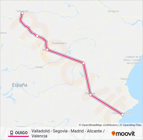 OUIGO Train Line Map