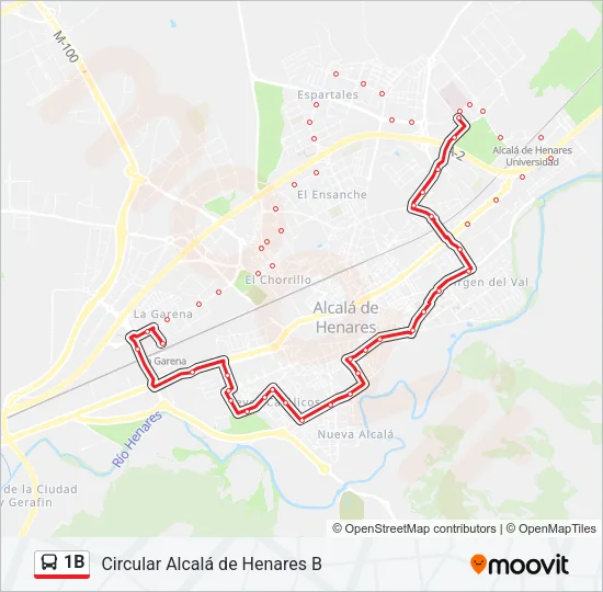 1B Bus Line Map