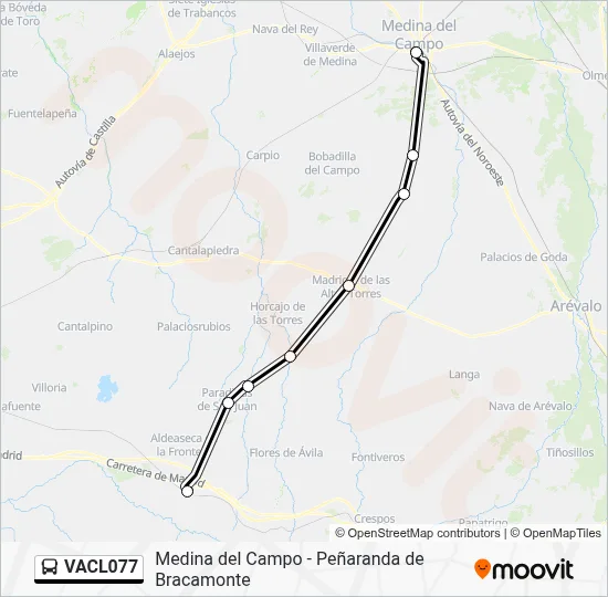 VACL077 bus Mapa de línia