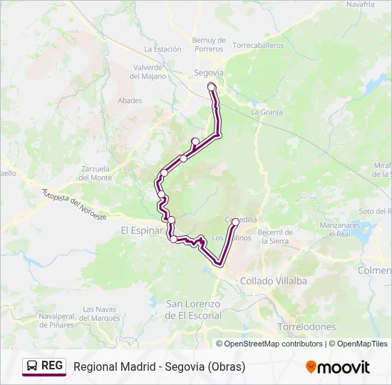 REG Bus Line Map