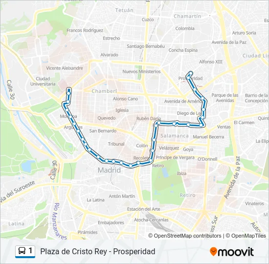 1 Bus Line Map
