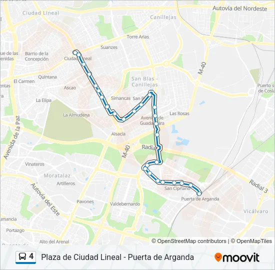 4 Bus Line Map