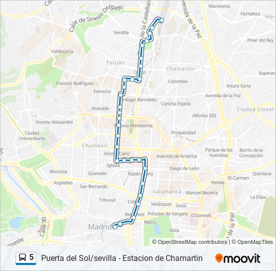 Mapa de 5 de autobús