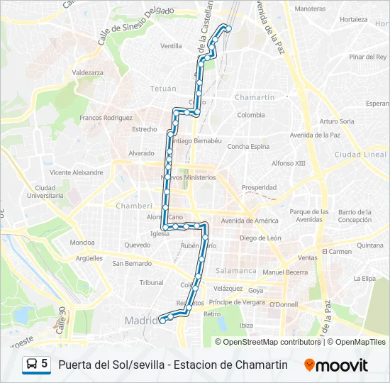 5 Bus Line Map