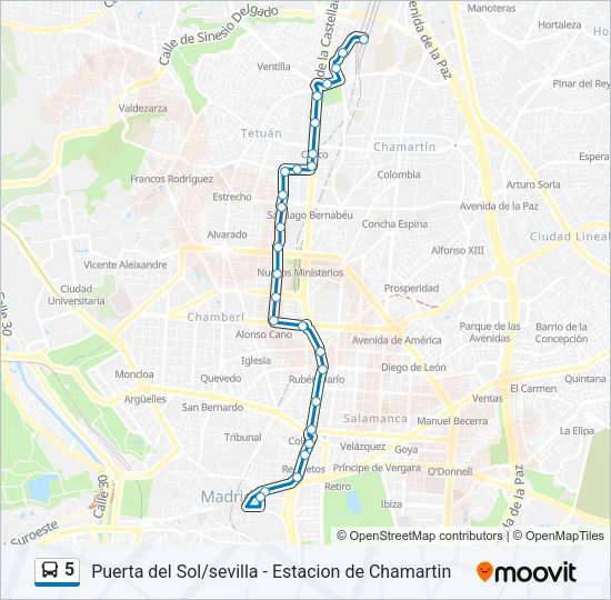 5 Bus Line Map