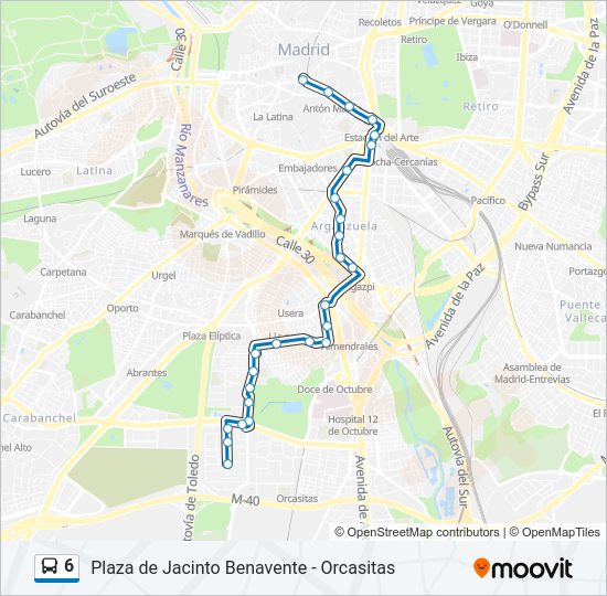 Mapa de 6 de autobús