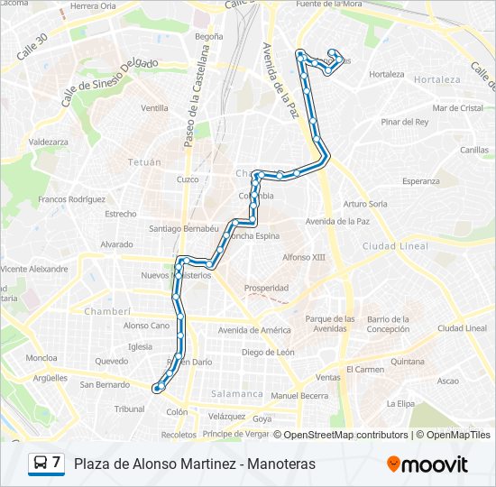 Mapa de 7 de autobús