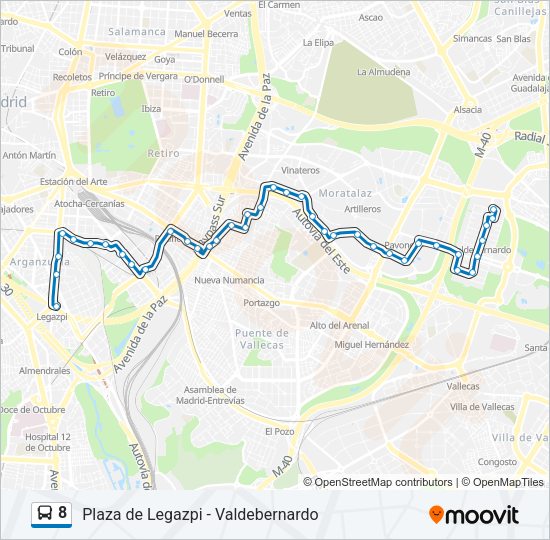 8 Bus Line Map
