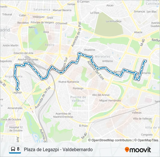 8 Bus Line Map