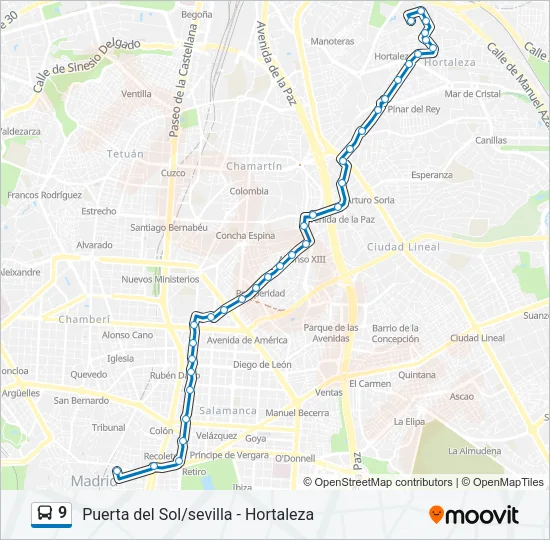 9 Bus Line Map
