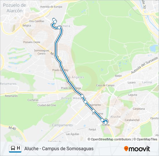 Mapa de H de autobús