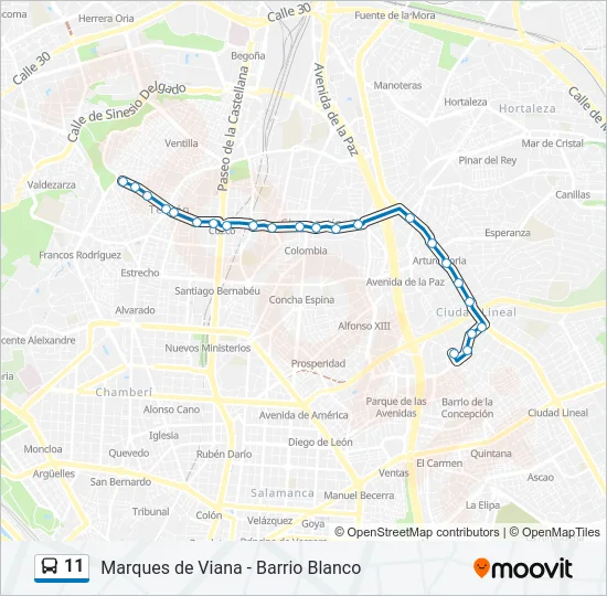 11 Bus Line Map