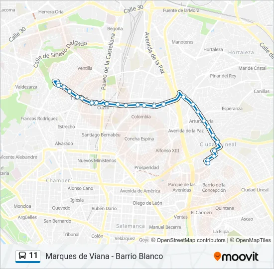11 Bus Line Map