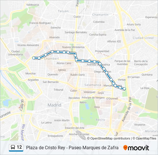 Mapa de 12 de autobús