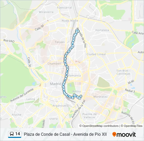 14 Bus Line Map