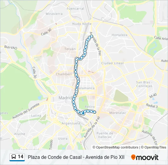 14 Bus Line Map
