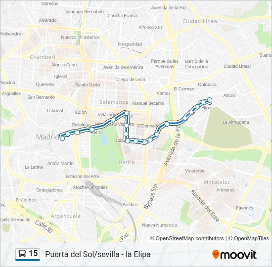 15 Bus Line Map