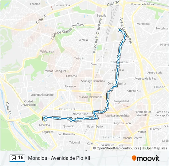 16 Bus Line Map