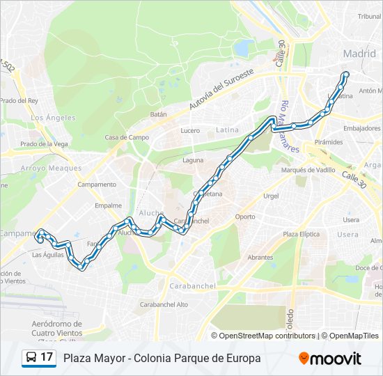 17 bus Line Map