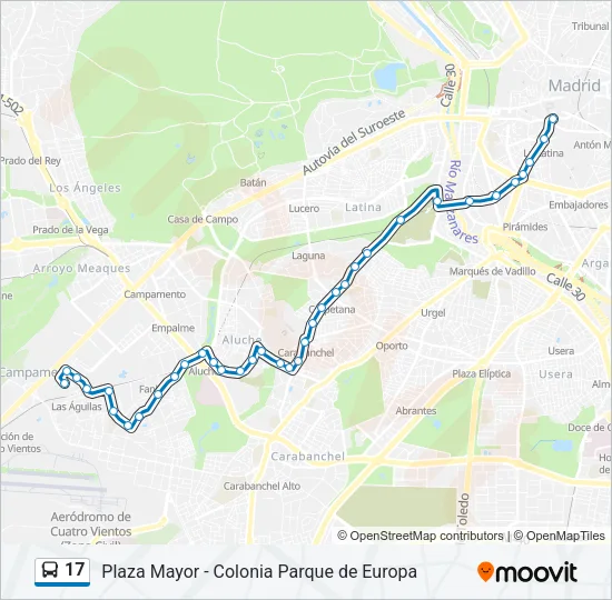 17 Bus Line Map