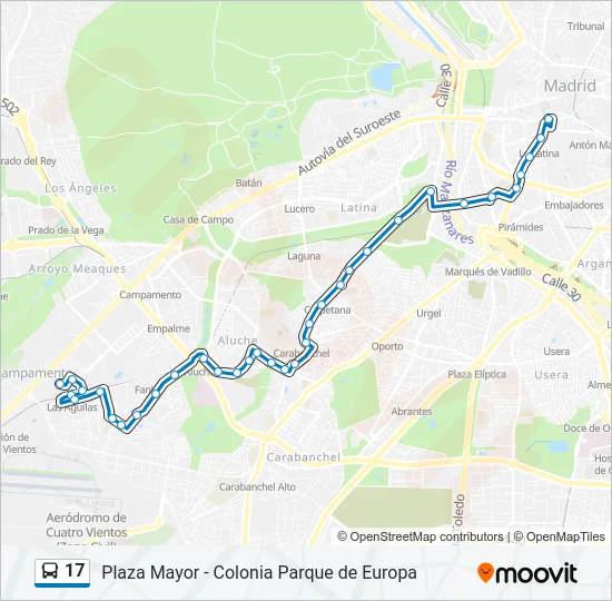 17 Bus Line Map