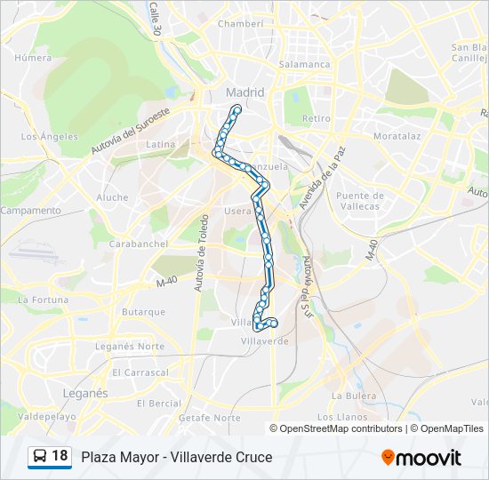 18 Bus Line Map