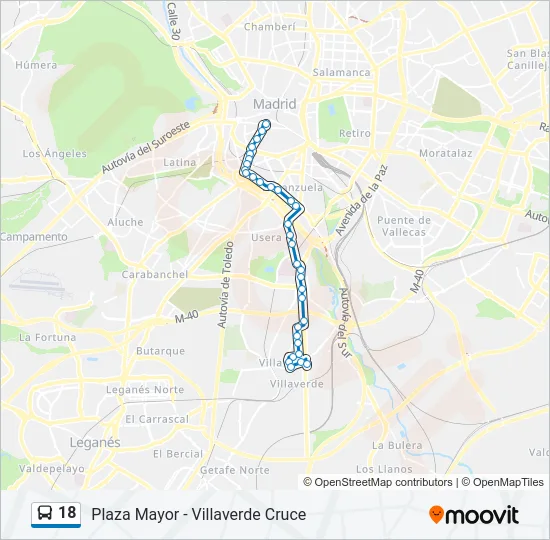 18 Bus Line Map
