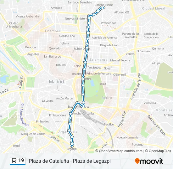 19 Bus Line Map