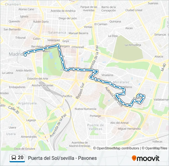 20 Bus Line Map