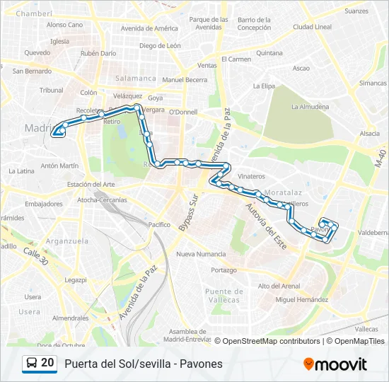 20 Bus Line Map