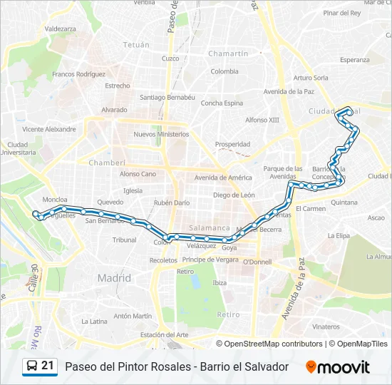 21 Bus Line Map