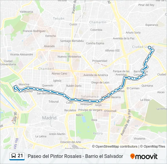 21 Bus Line Map