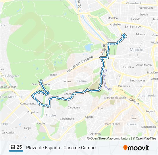 Mapa de 25 de autobús