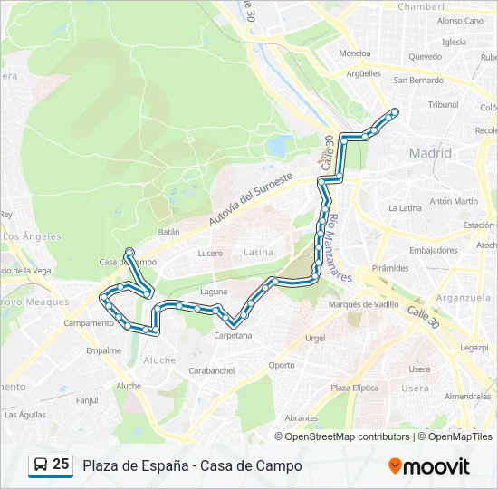 25 Bus Line Map
