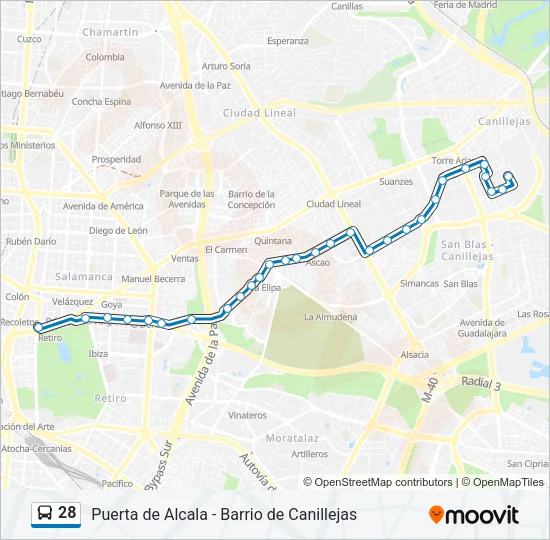 28 Bus Line Map