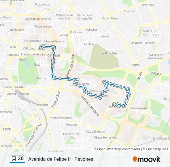 30 Bus Line Map