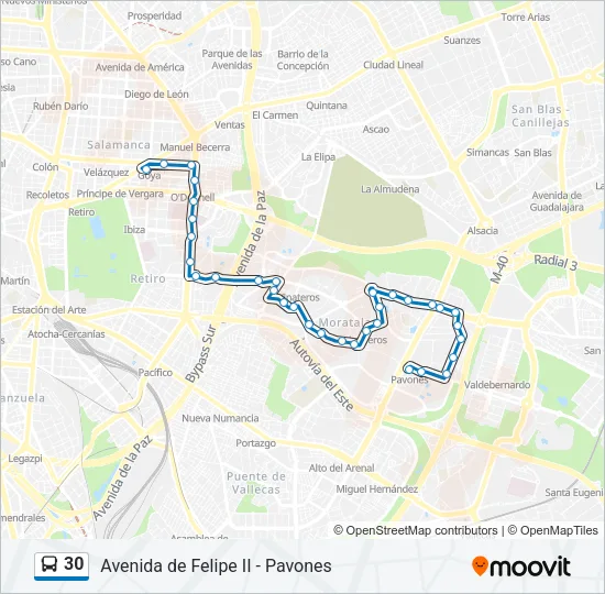 30 Bus Line Map