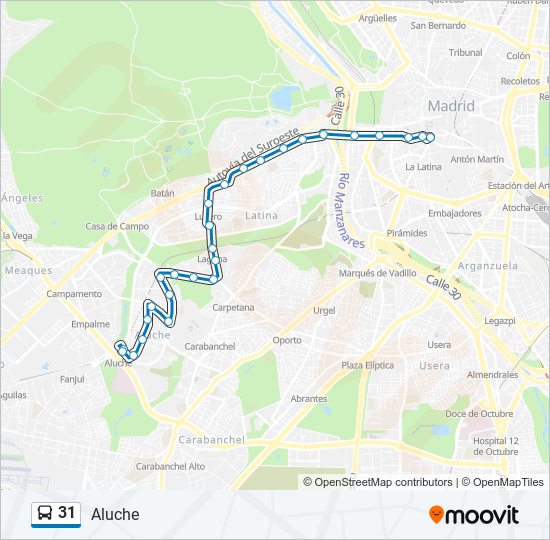 31 bus Mapa de línia