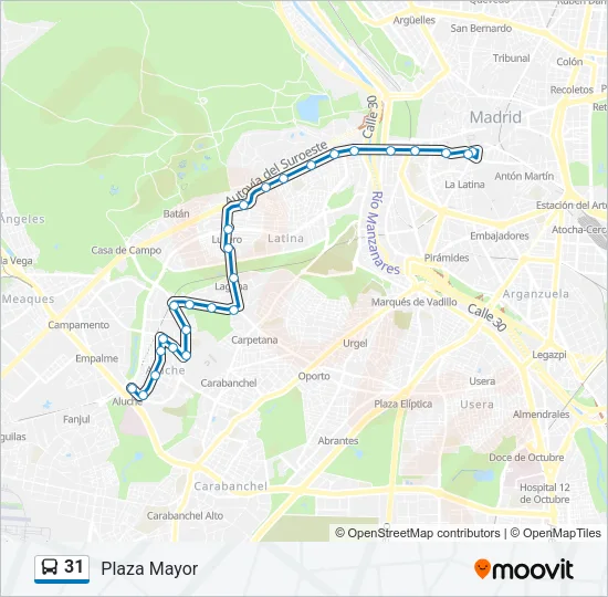31 Bus Line Map