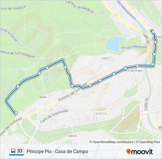 33 bus Mapa de línia