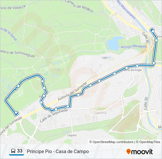 33 Bus Line Map