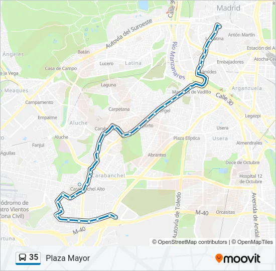 35 Bus Line Map