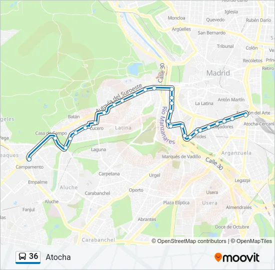 36 Bus Line Map