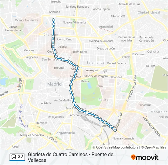 37 Bus Line Map