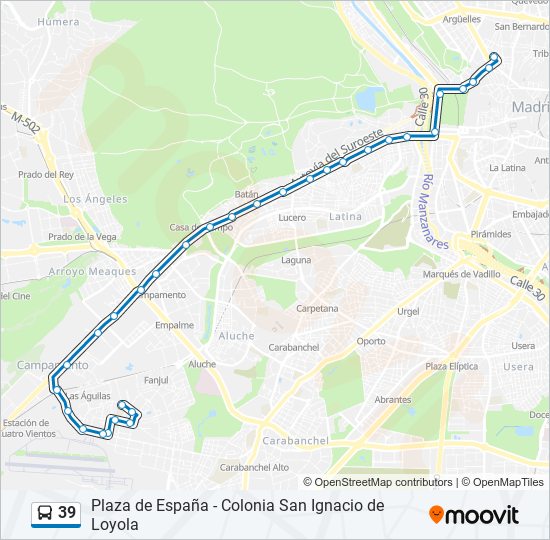 Mapa de 39 de autobús