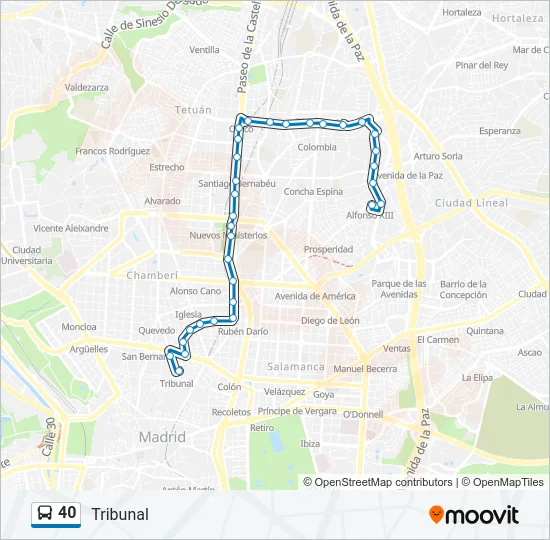40 Bus Line Map