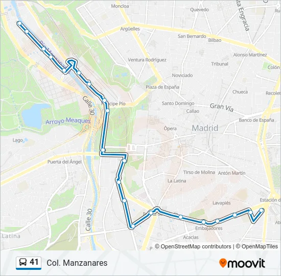 41 Bus Line Map